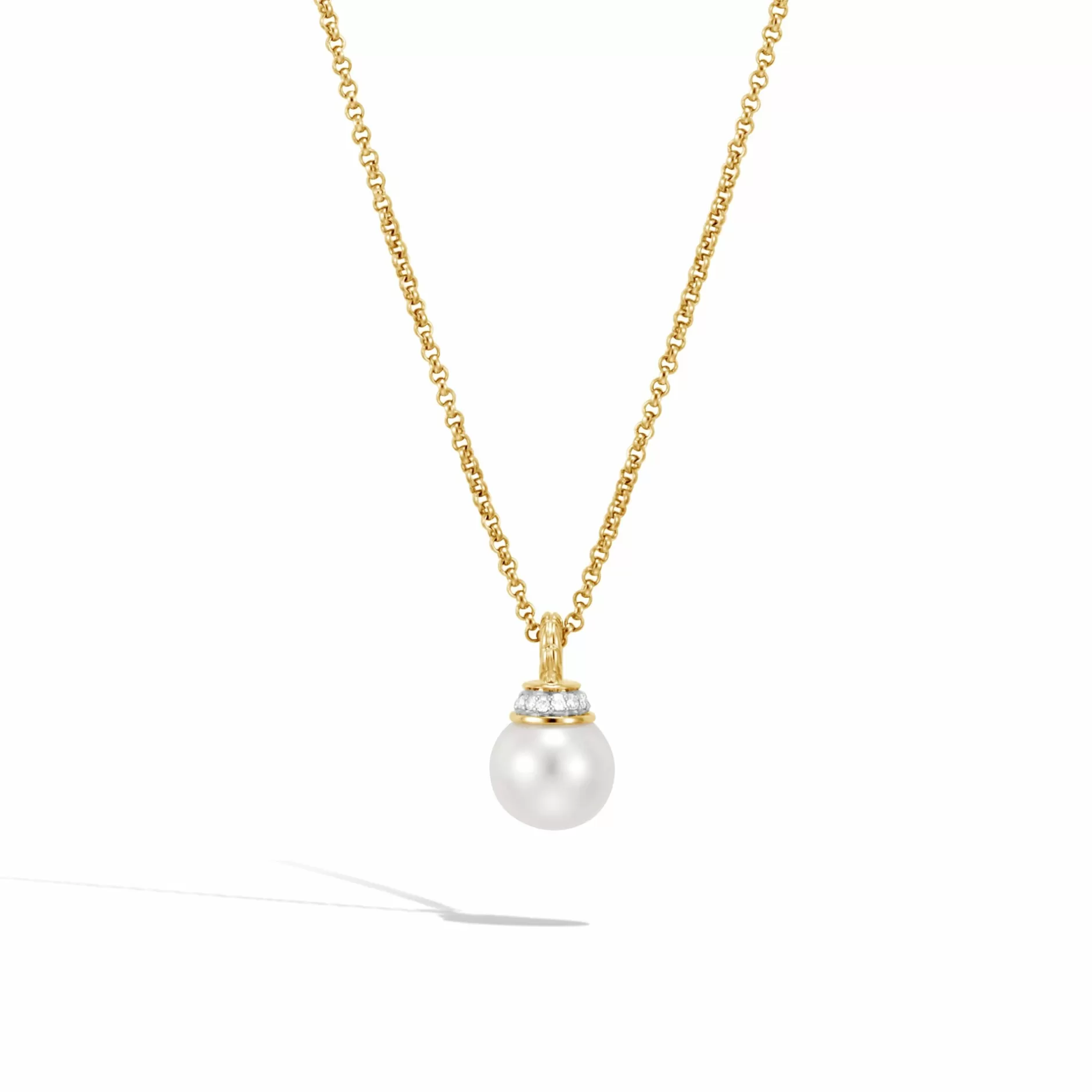 Pearl Pendant Necklace, Gold, Diamonds^John Hardy Best Sale