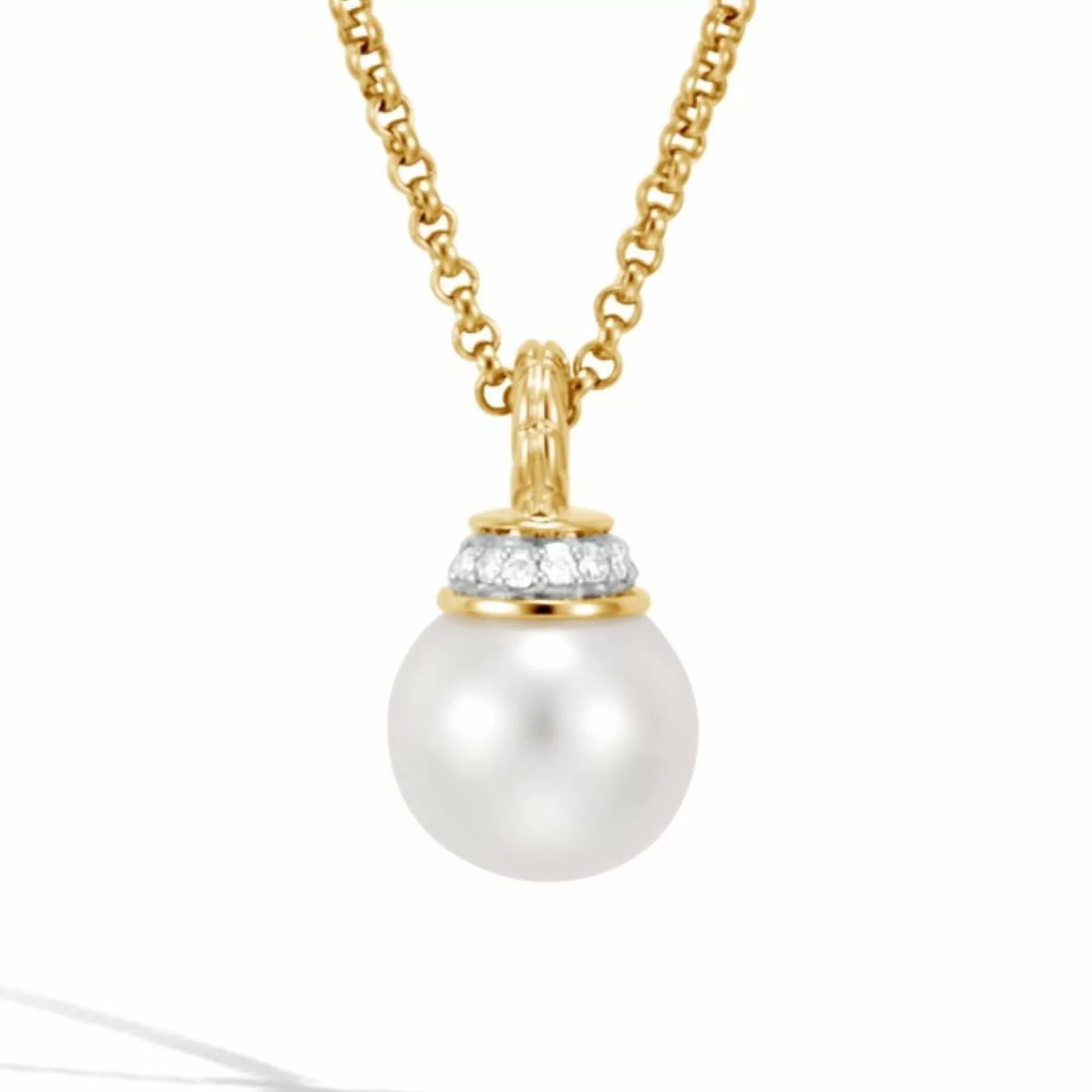 Pearl Pendant Necklace, Gold, Diamonds^John Hardy Best Sale