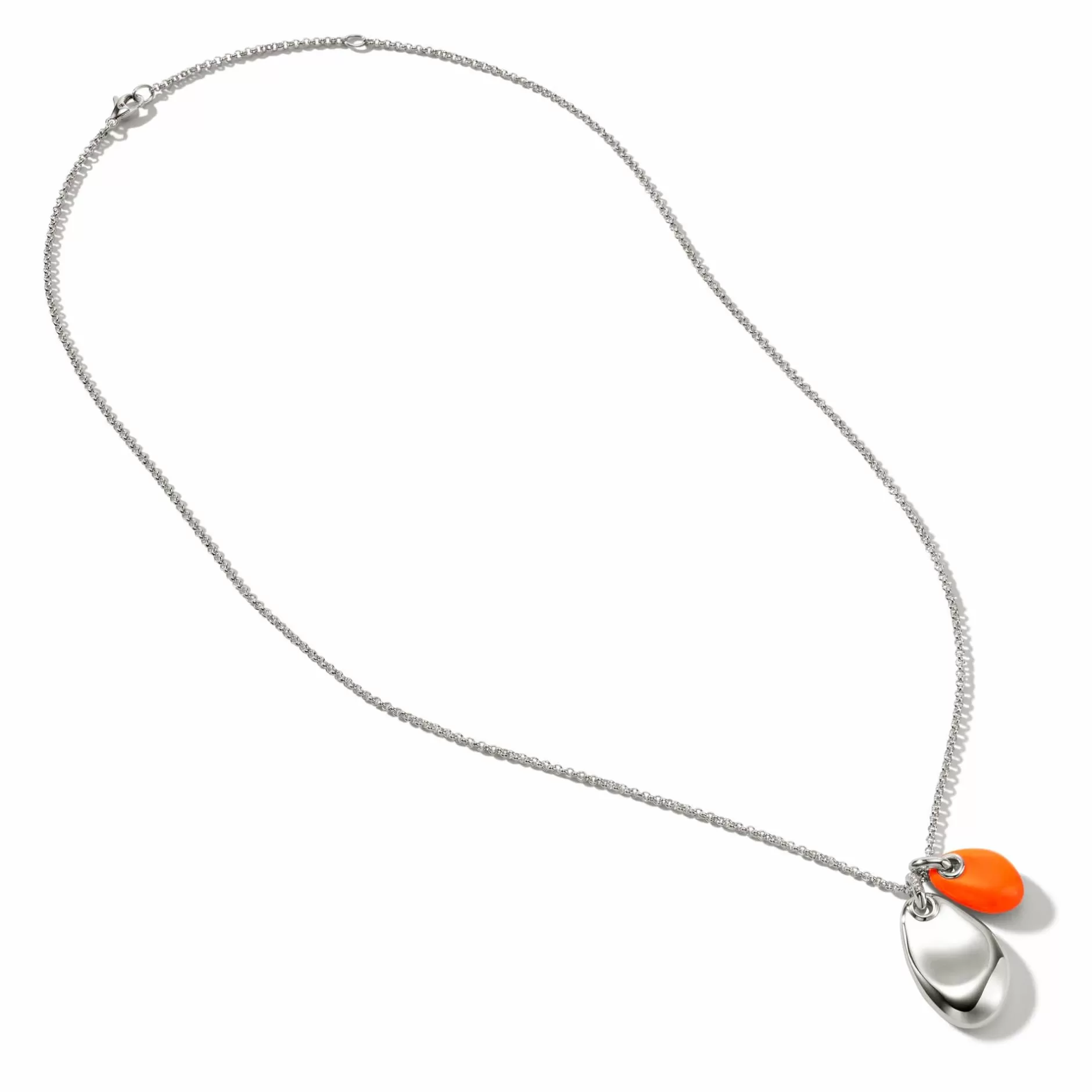 Pebble Duo Necklace, Silver, Diamonds^John Hardy Fashion