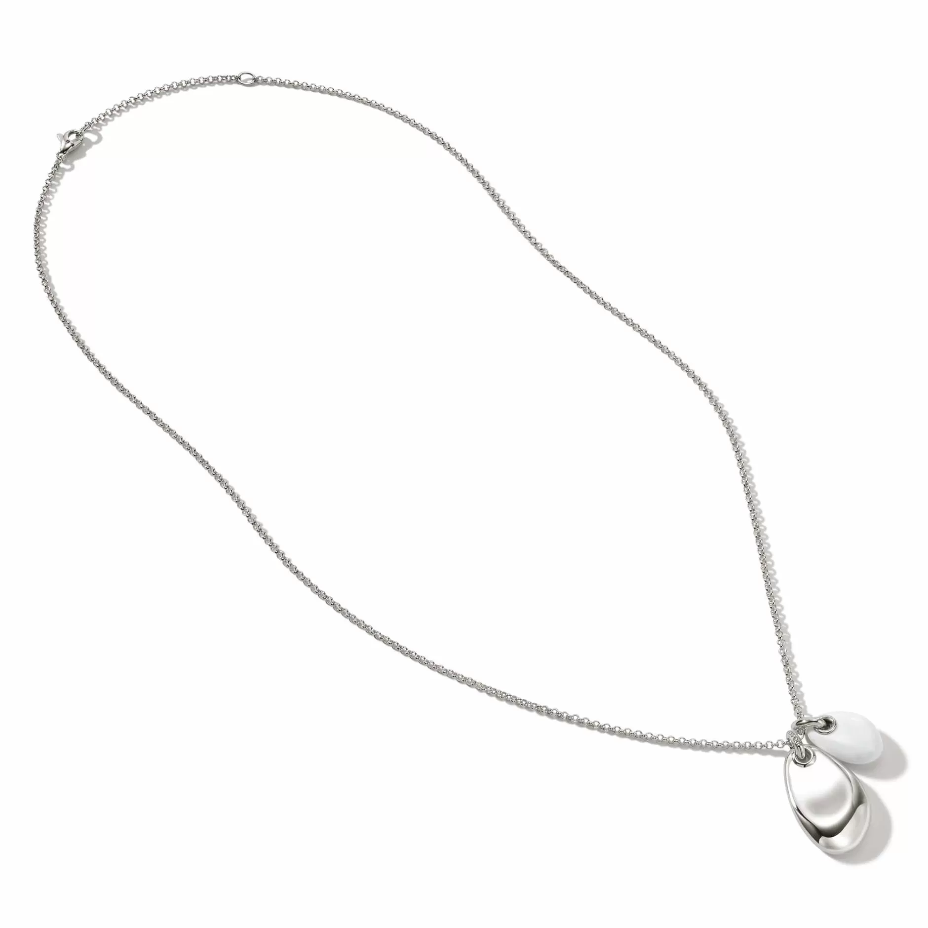 Pebble Duo Necklace, Silver, Diamonds^John Hardy Online