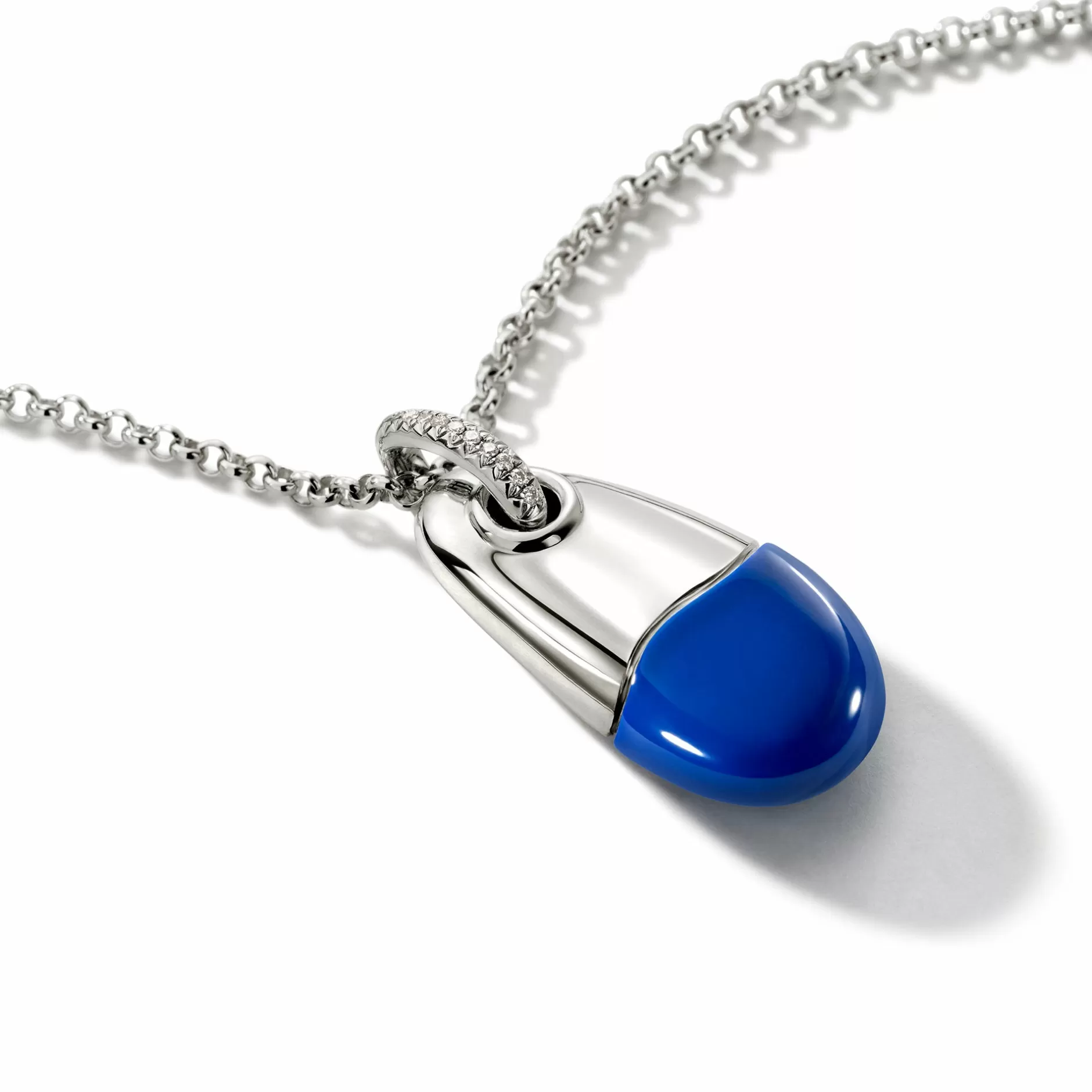 Pebble Necklace, Sterling Silver, Diamonds^John Hardy Hot