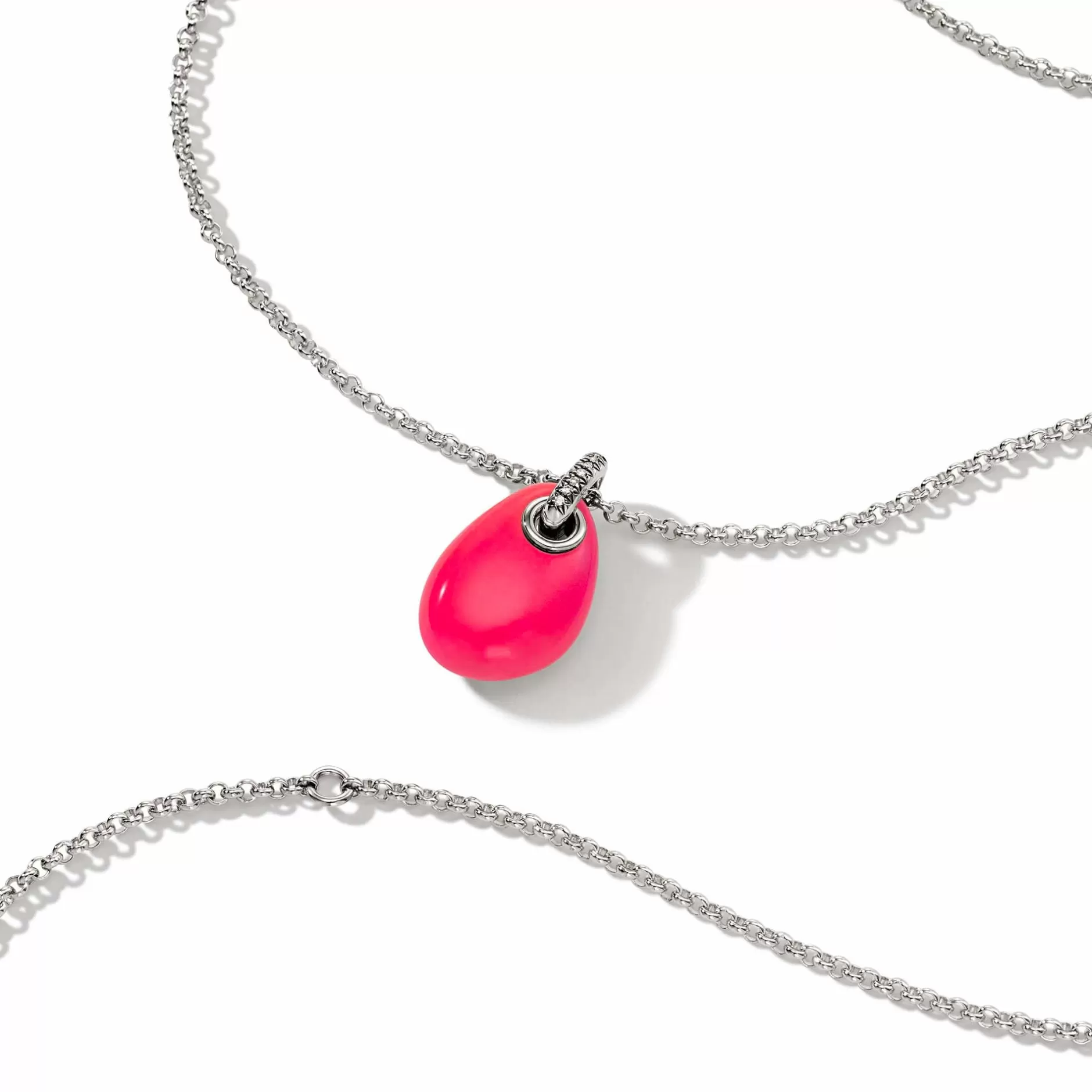 Pebble Necklace, Sterling Silver, Diamonds^John Hardy Best