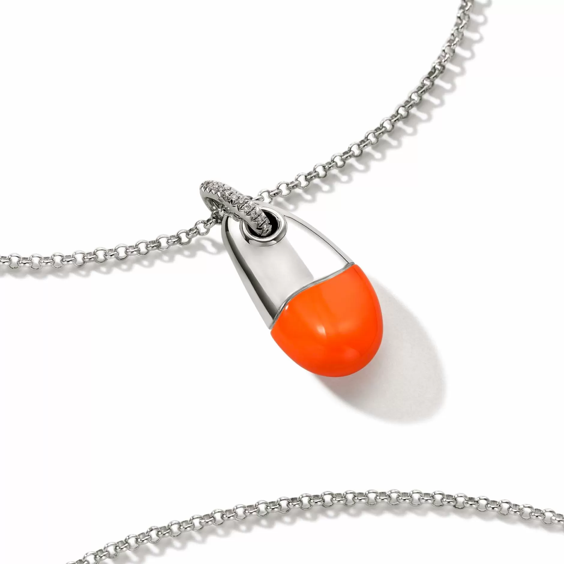 Pebble Necklace, Sterling Silver, Diamonds^John Hardy Discount