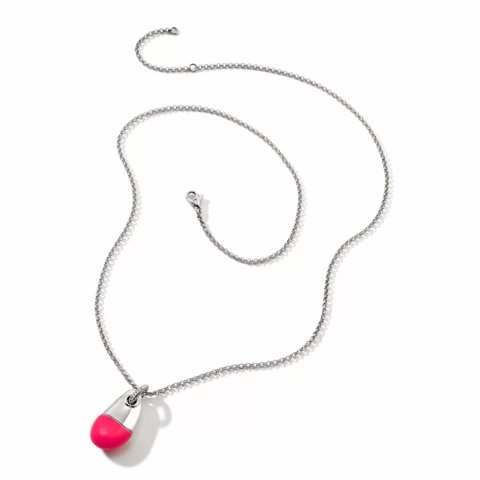 Pebble Necklace, Sterling Silver, Diamonds^John Hardy Discount