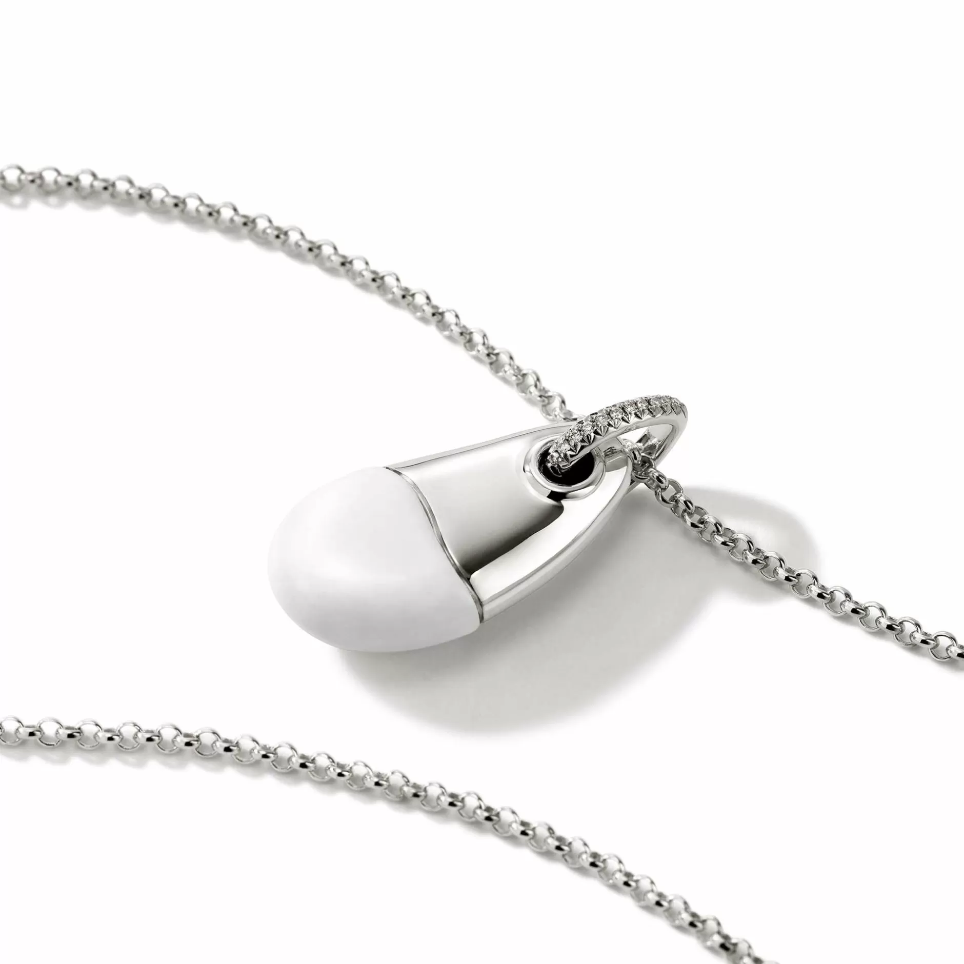 Pebble Necklace, Sterling Silver, Diamonds^John Hardy Cheap