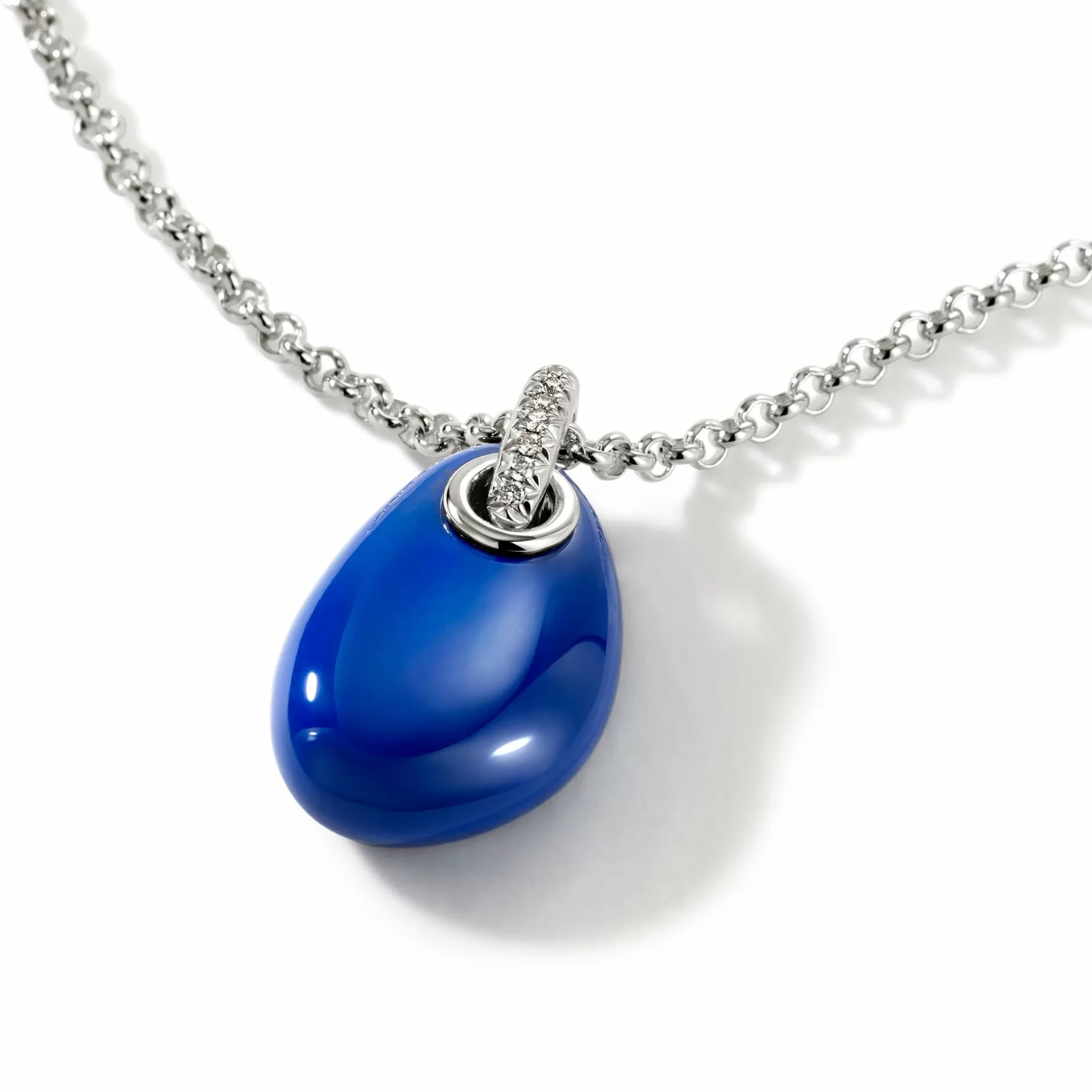 Pebble Necklace, Sterling Silver, Diamonds^John Hardy Online