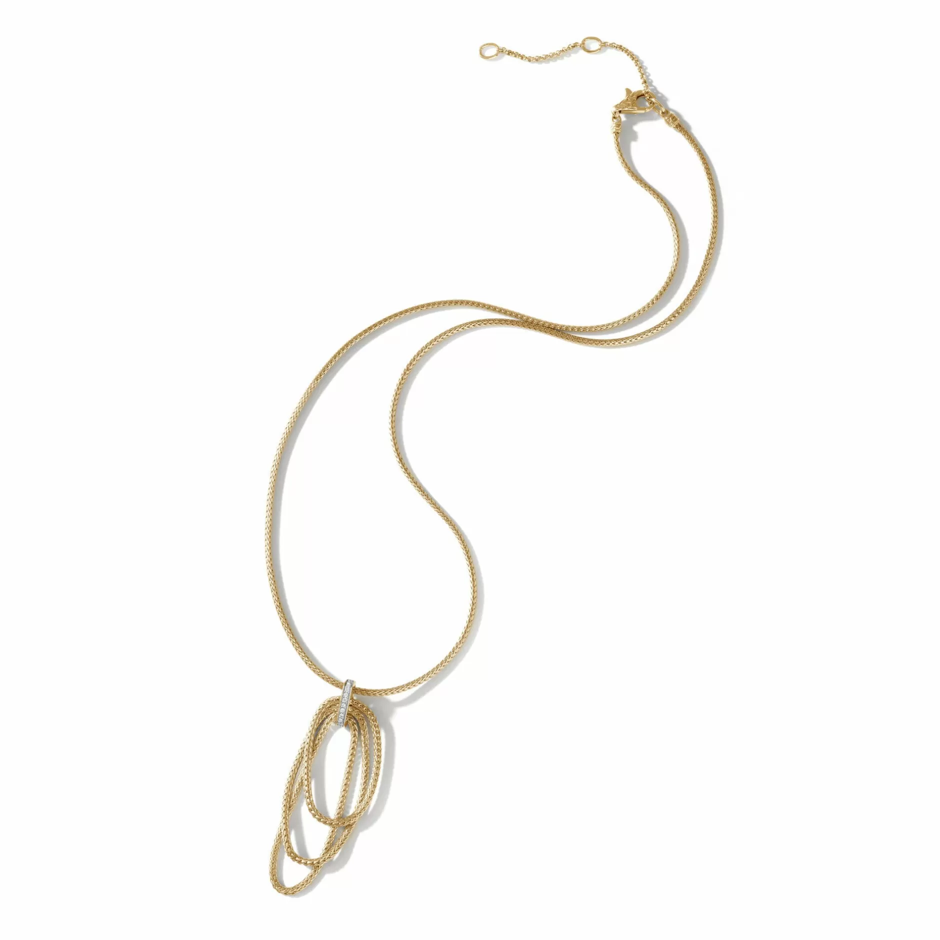 Soft Chain Pendant Necklace, Gold, Diamonds^John Hardy Online