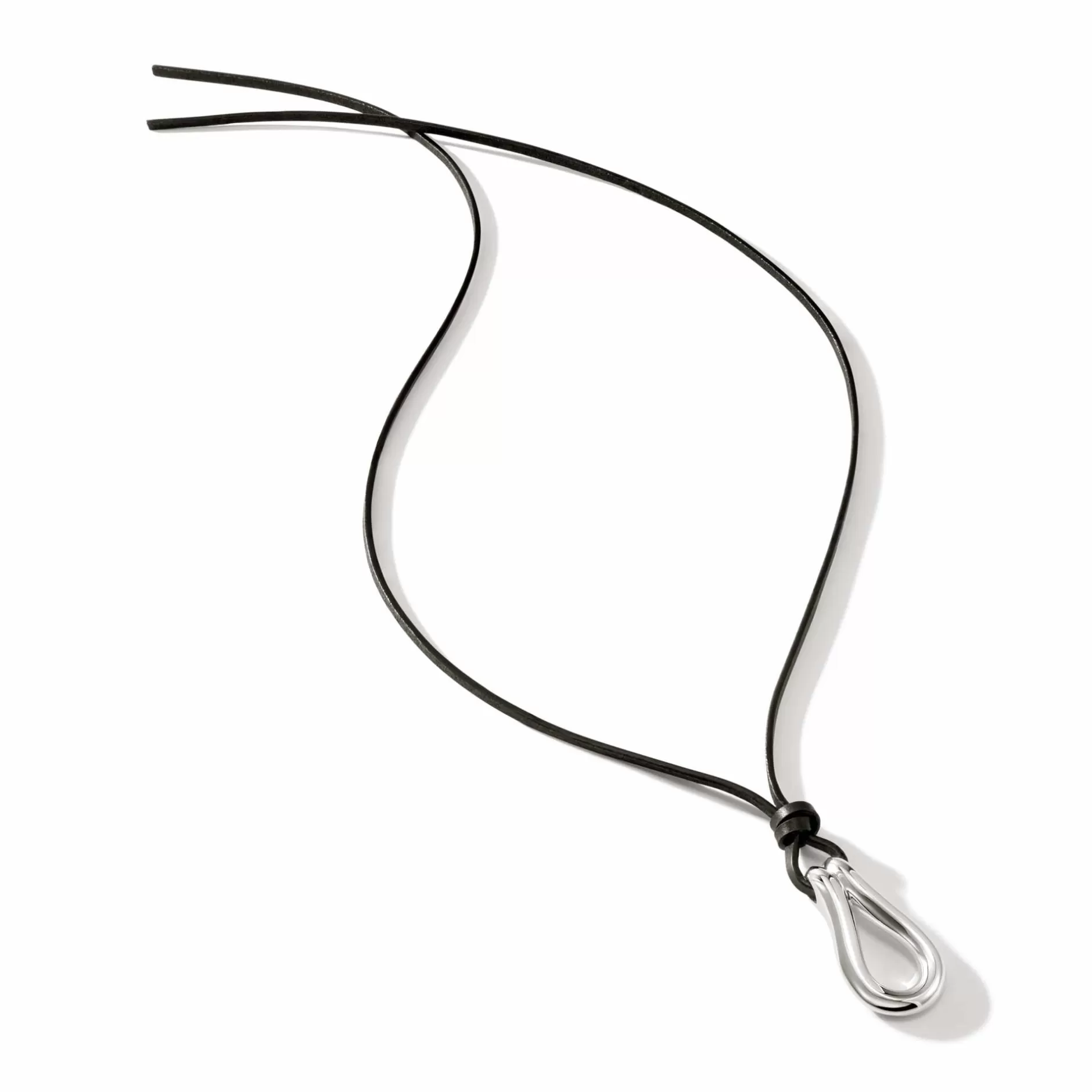 Surf Pendant Necklace, Silver, Leather^John Hardy Clearance