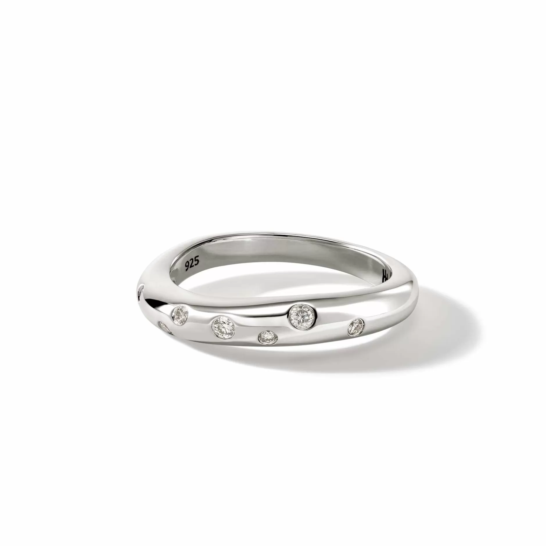 Surf Ring, Sterling Silver, Diamonds, Slim^John Hardy New